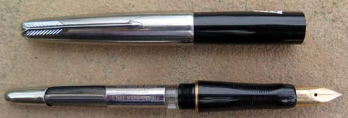 PARKER VP IN BLACK WITH BRUSHED STAINLESS CAP AND CHROME TRIM